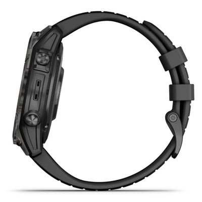 Garmin Epix Pro (G2) 47mm & 51mm Sapphire Edition - Carbon Gray DLC titanium met zwarte siliconen band - Premium multisport & outdoor horloge