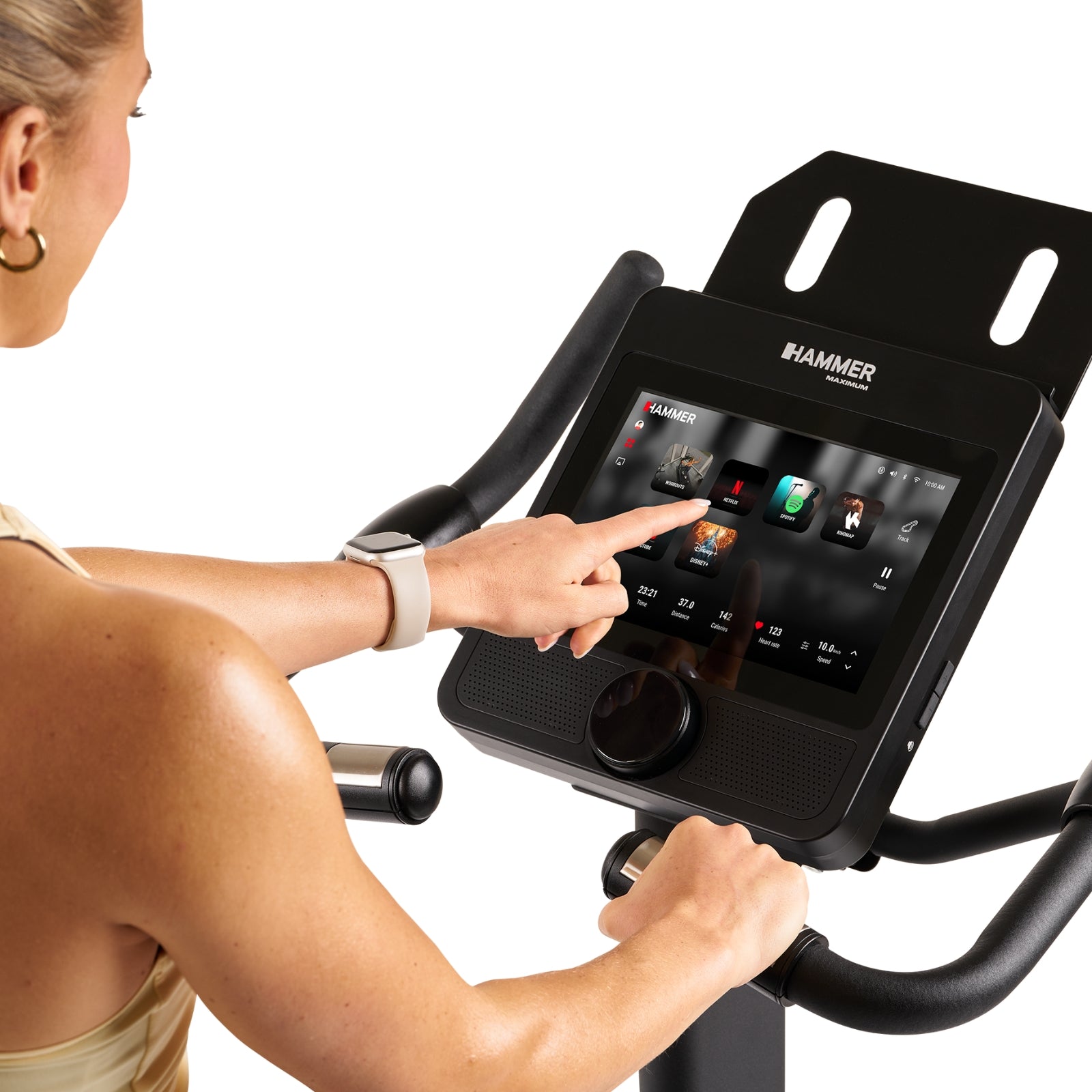 Hammer Maximum UB8000 professionele hometrainer met 10.1" touchscreen display
