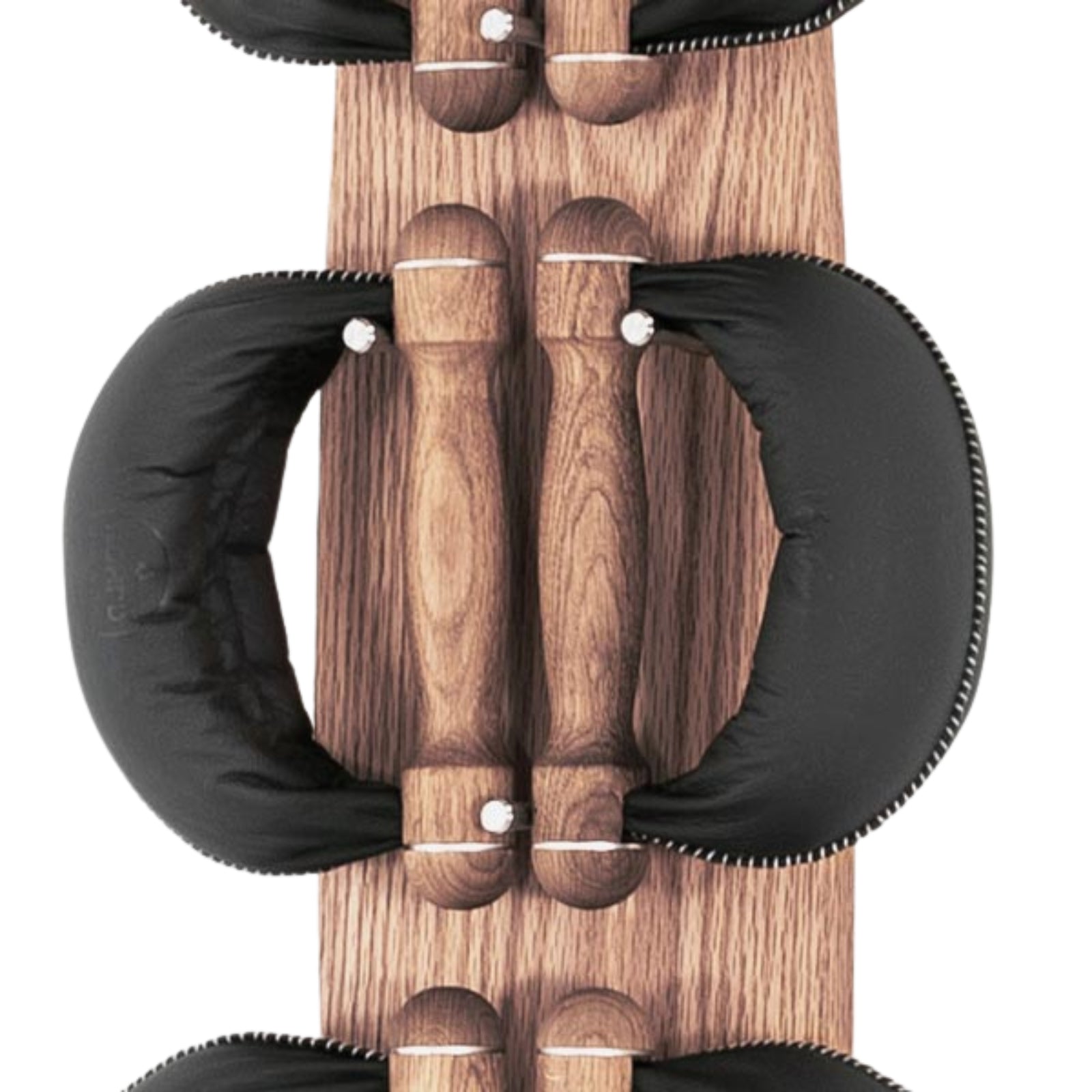 NOHRD Swing Board Set Vintage Eiken - kettlebells met opslag aan de muur - Gebeitst eikenhout en leer