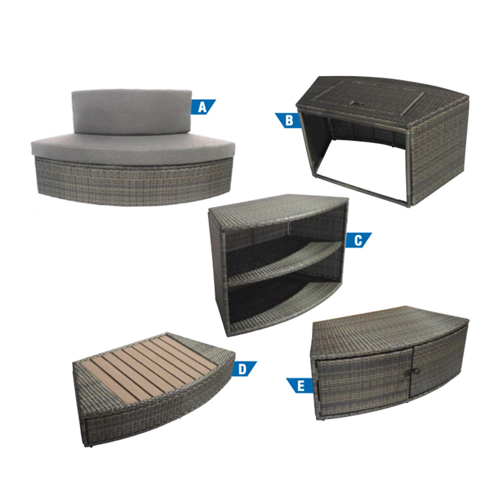 Spa de surface NetSpa Octopus avec ensemble de meubles pour 5/6 personnes