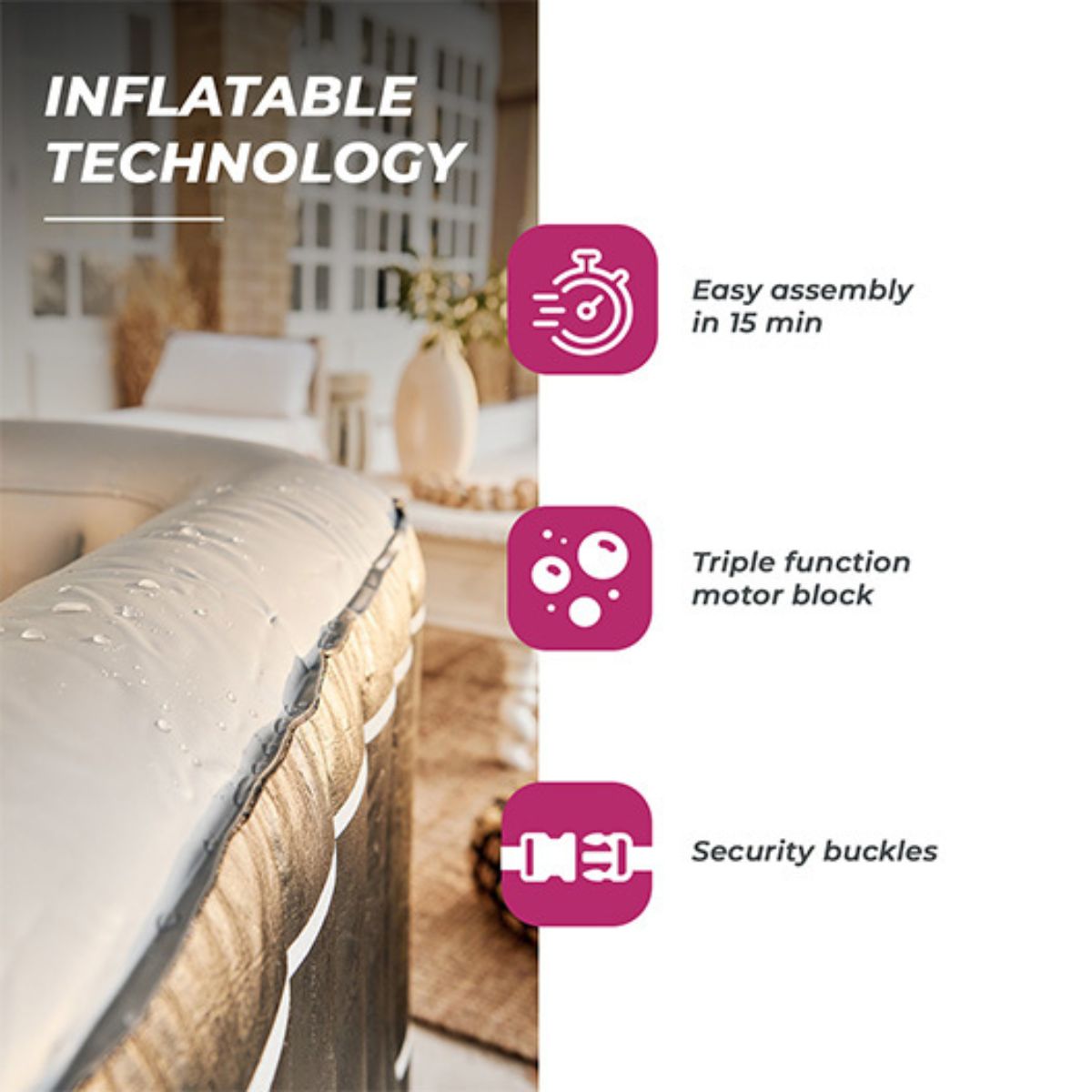 Spa gonflable pour 3/4 personnes - NetSpa Aspen