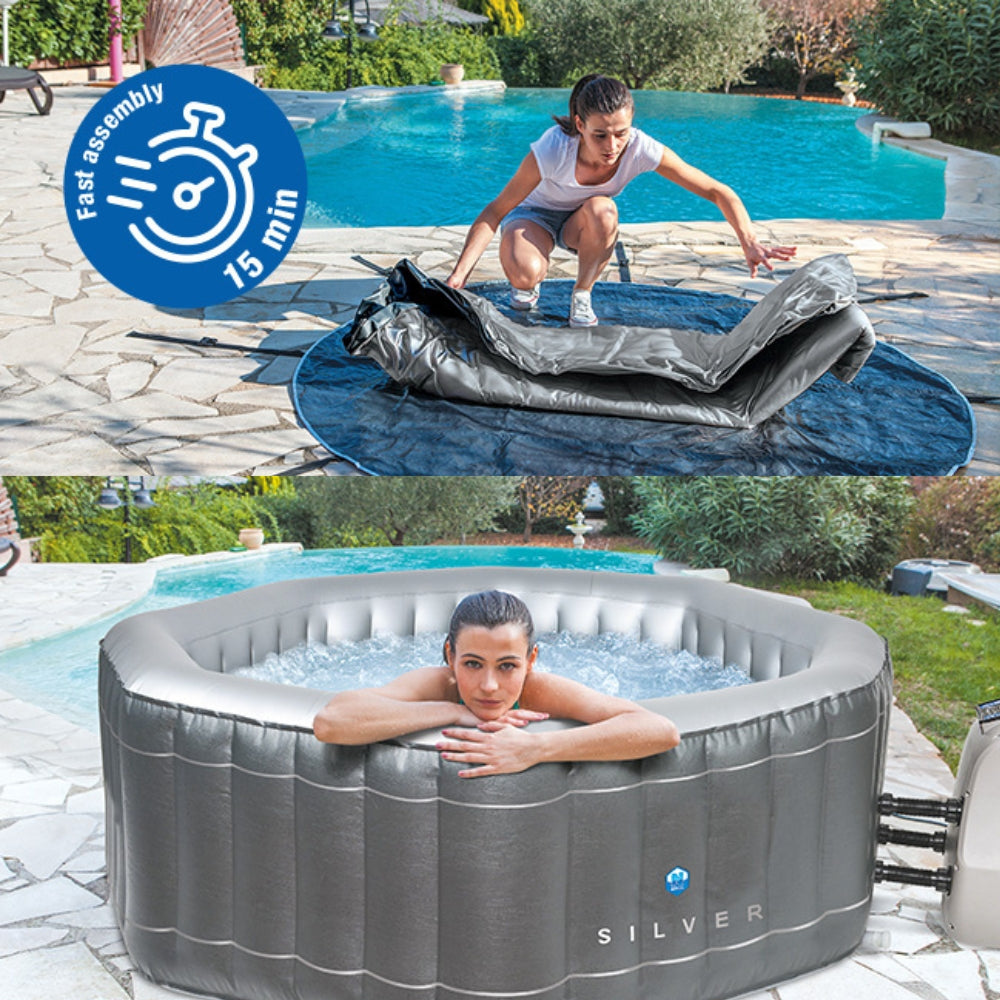 Aufblasbarer Whirlpool für 5/6 Personen - NetSpa Silver