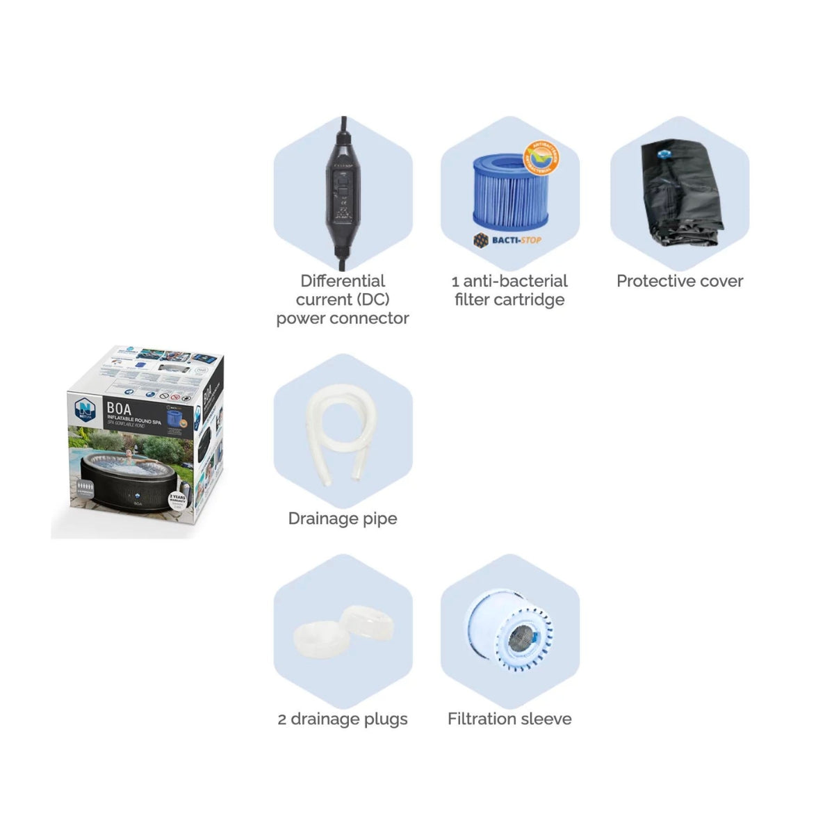 Spa gonflable pour 5/6 personnes - NetSpa Boa
