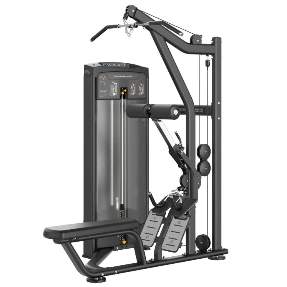 Latzug-/Rudermaschine – Evolve Fitness Ultra Series SC-UL-260 mit Gewichtsauswahl