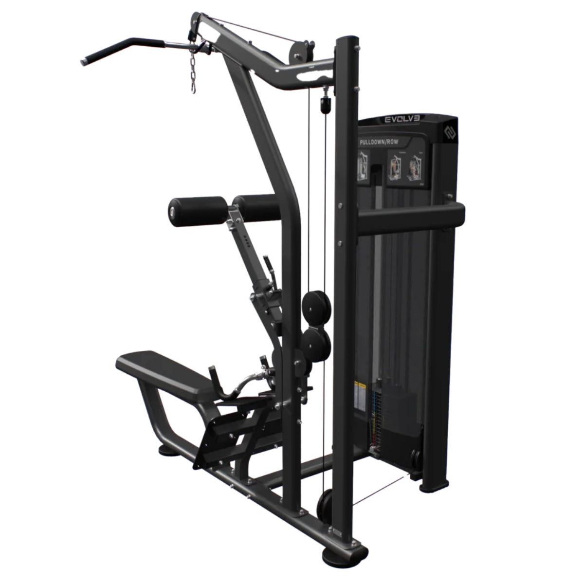 Latzug-/Rudermaschine – Evolve Fitness Ultra Series SC-UL-260 mit Gewichtsauswahl