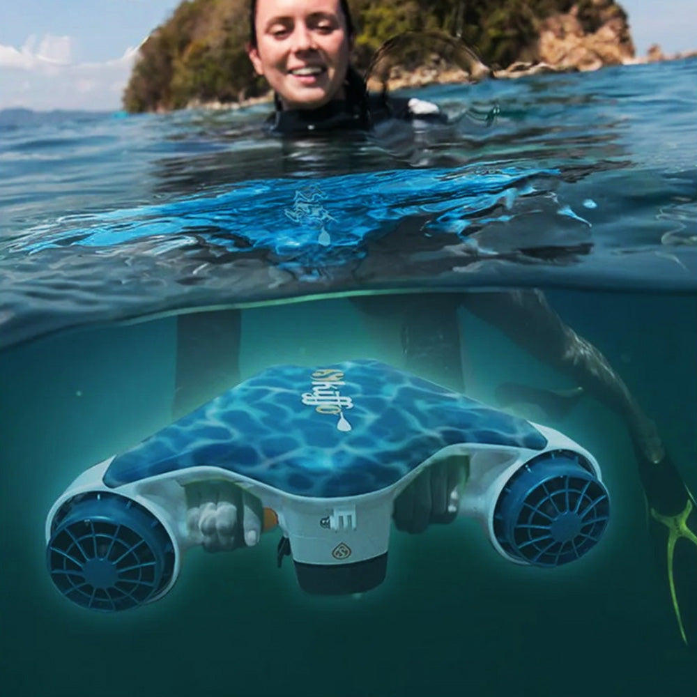 Skiffo Seaside Sea Scooter - scooter sous-marin avec 1 batterie (5000 mAh), masque de plongée et sac étanche