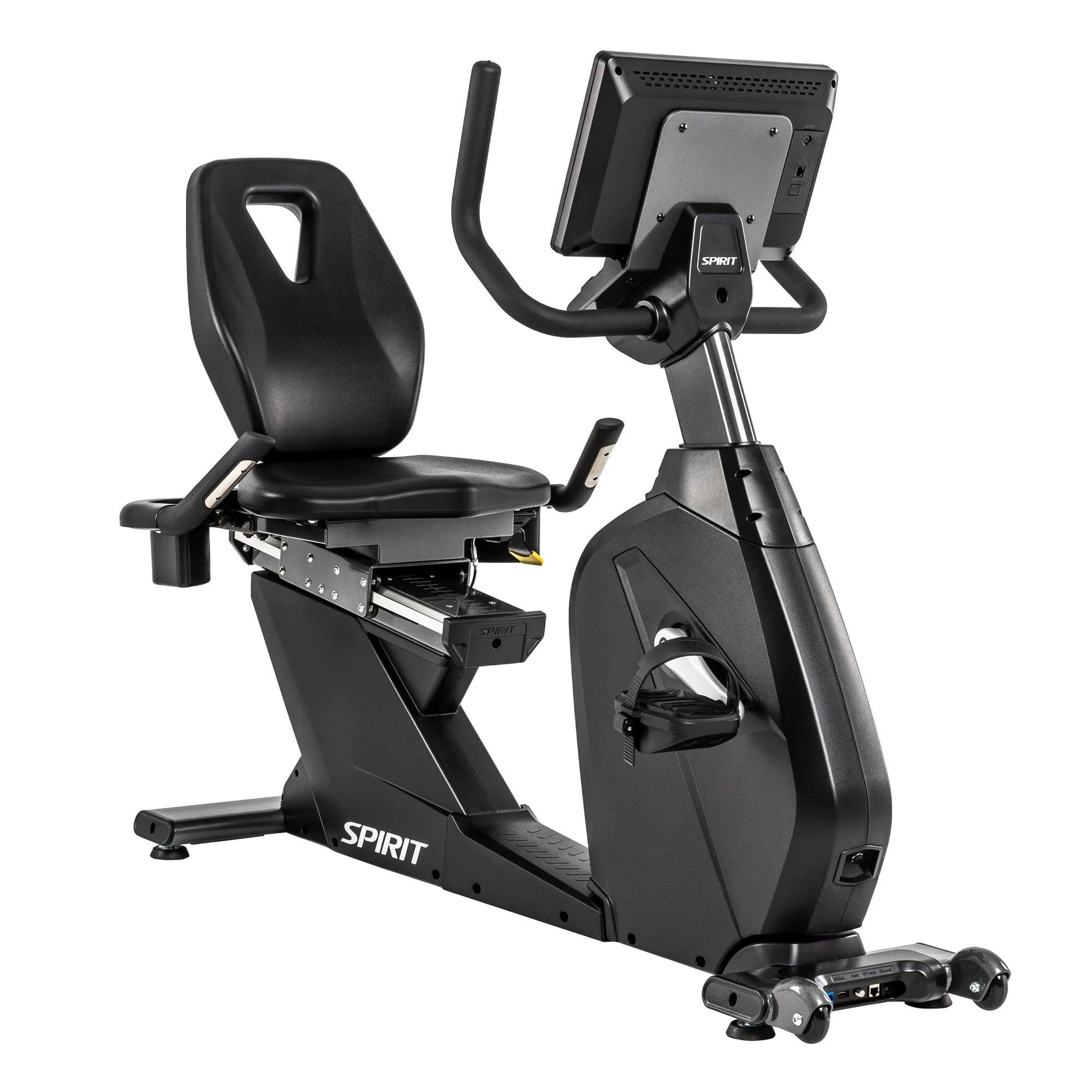 Spirit Fitness CR1000ENT Phantom - Vélo d'appartement semi-allongé professionnel avec écran de divertissement tactile - Installation gratuite à domicile