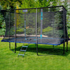 Thunder Rectangle opbouw trampoline vierkant (244x366 cm) met net - blauw