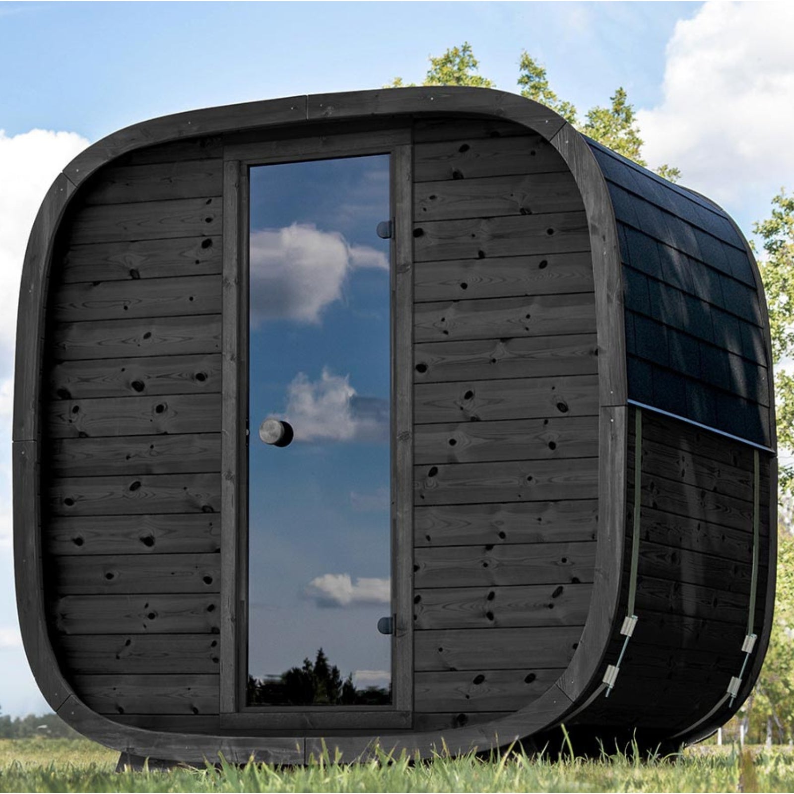 Sauna extérieur pour 4 personnes - Holl's Black Cube Onyxia Thermowood