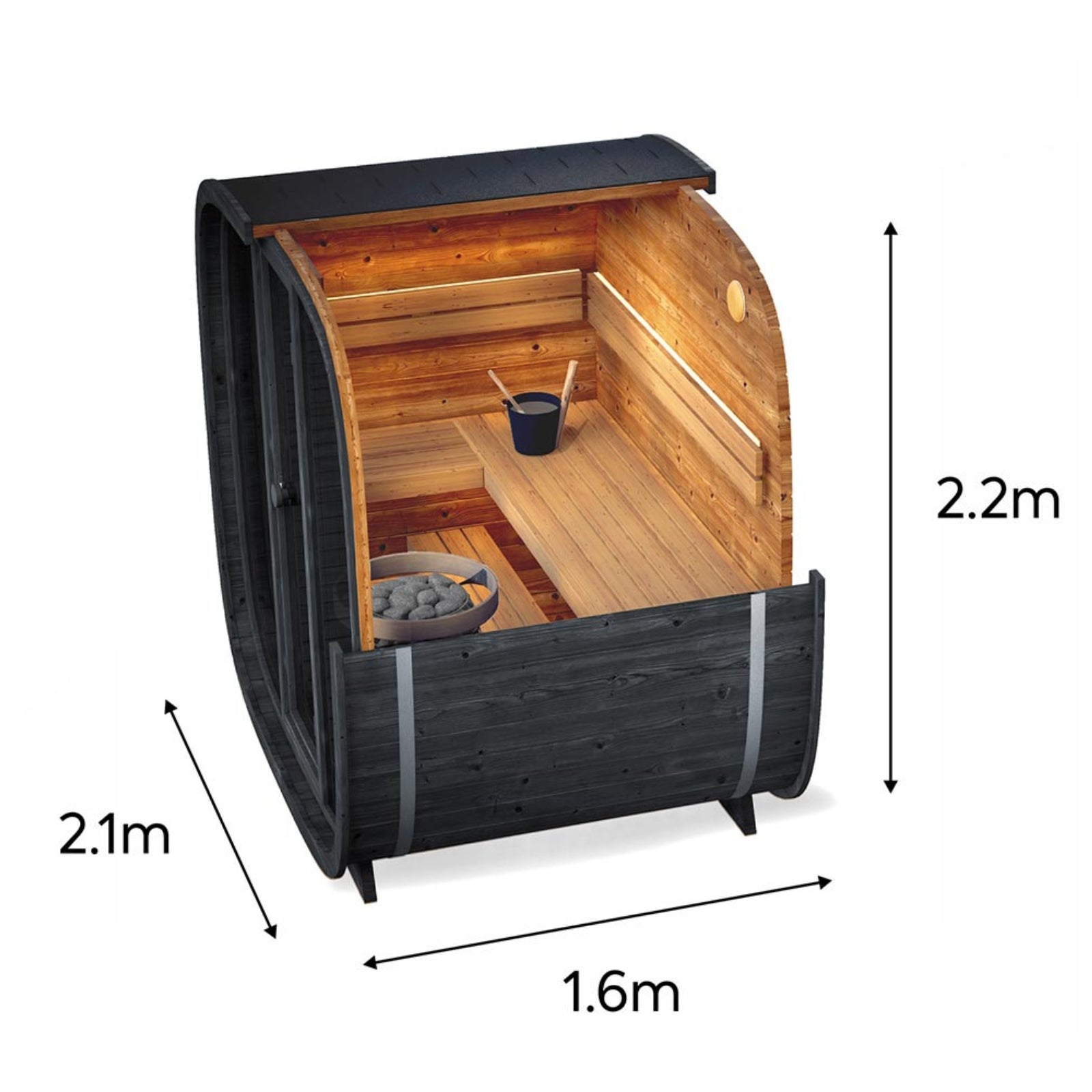 Sauna extérieur pour 4 personnes - Holl's Black Cube Onyxia Thermowood