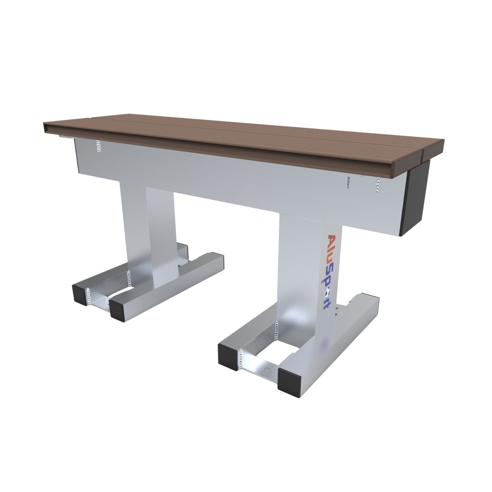 Aluminium sportveld trainersbank voor 2 personen - Alusport - 0,92 x 0,46 m