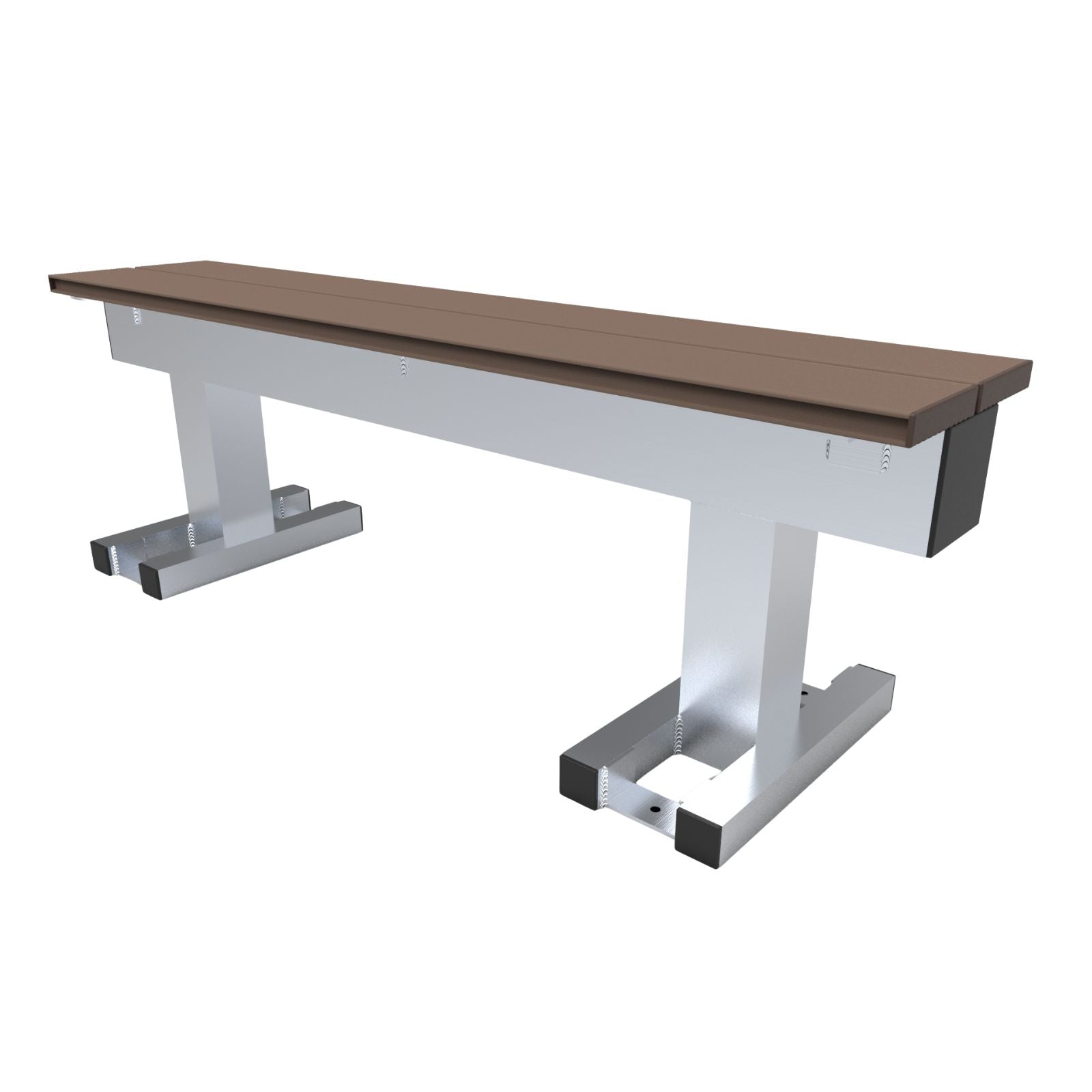 Aluminium sportveld trainersbank voor 3 personen - Alusport - 1,42 x 0,46 m