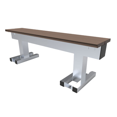 Aluminium sportveld trainersbank voor 3 personen - Alusport - 1,42 x 0,46 m