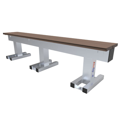 Aluminium sportveld trainersbank voor 4 personen - Alusport - 1,92 x 0,46 m