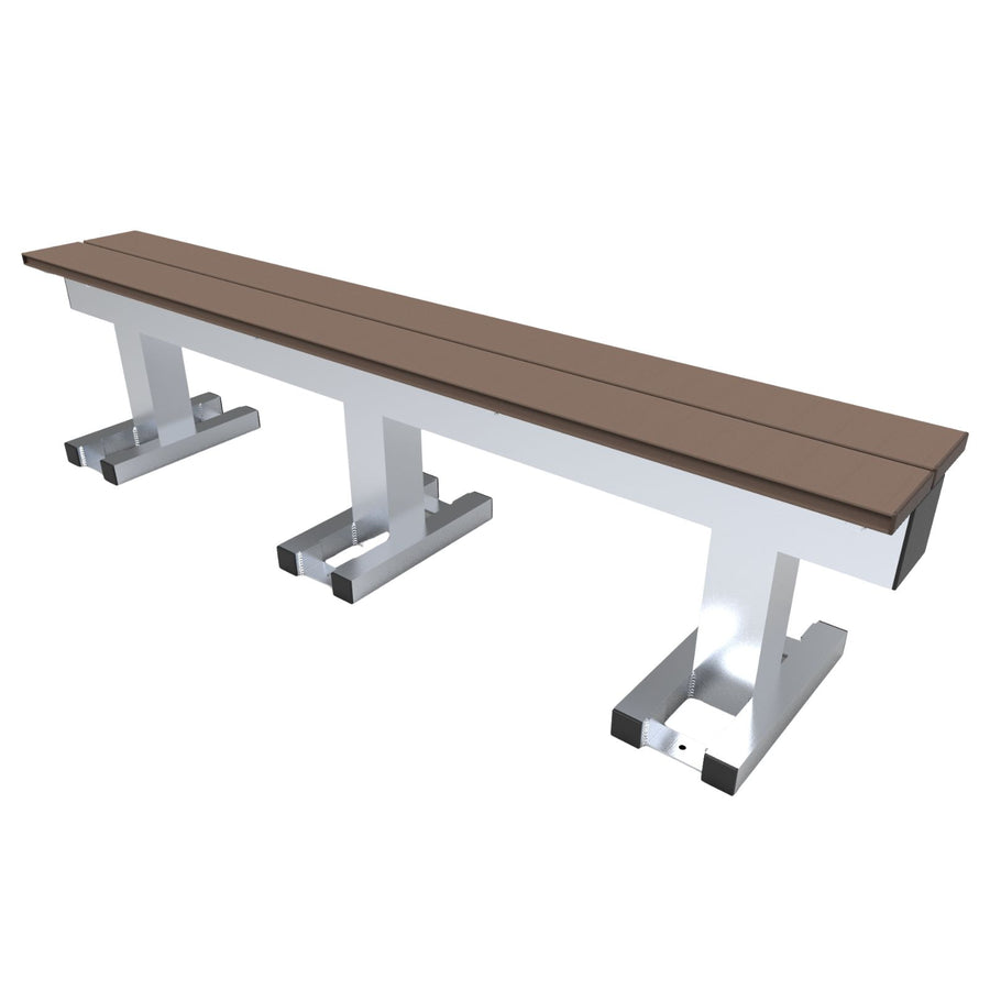 Aluminium sportveld trainersbank voor 4 personen - Alusport - 1,92 x 0,46 m