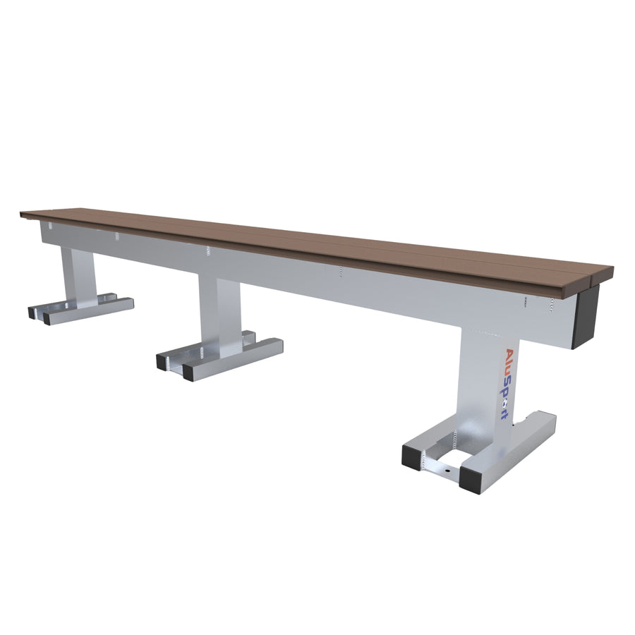 Aluminium sportveld trainersbank voor 5 personen - Alusport - 2,42 x 0,46 m