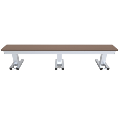 Aluminium sportveld trainersbank voor 5 personen - Alusport - 2,42 x 0,46 m