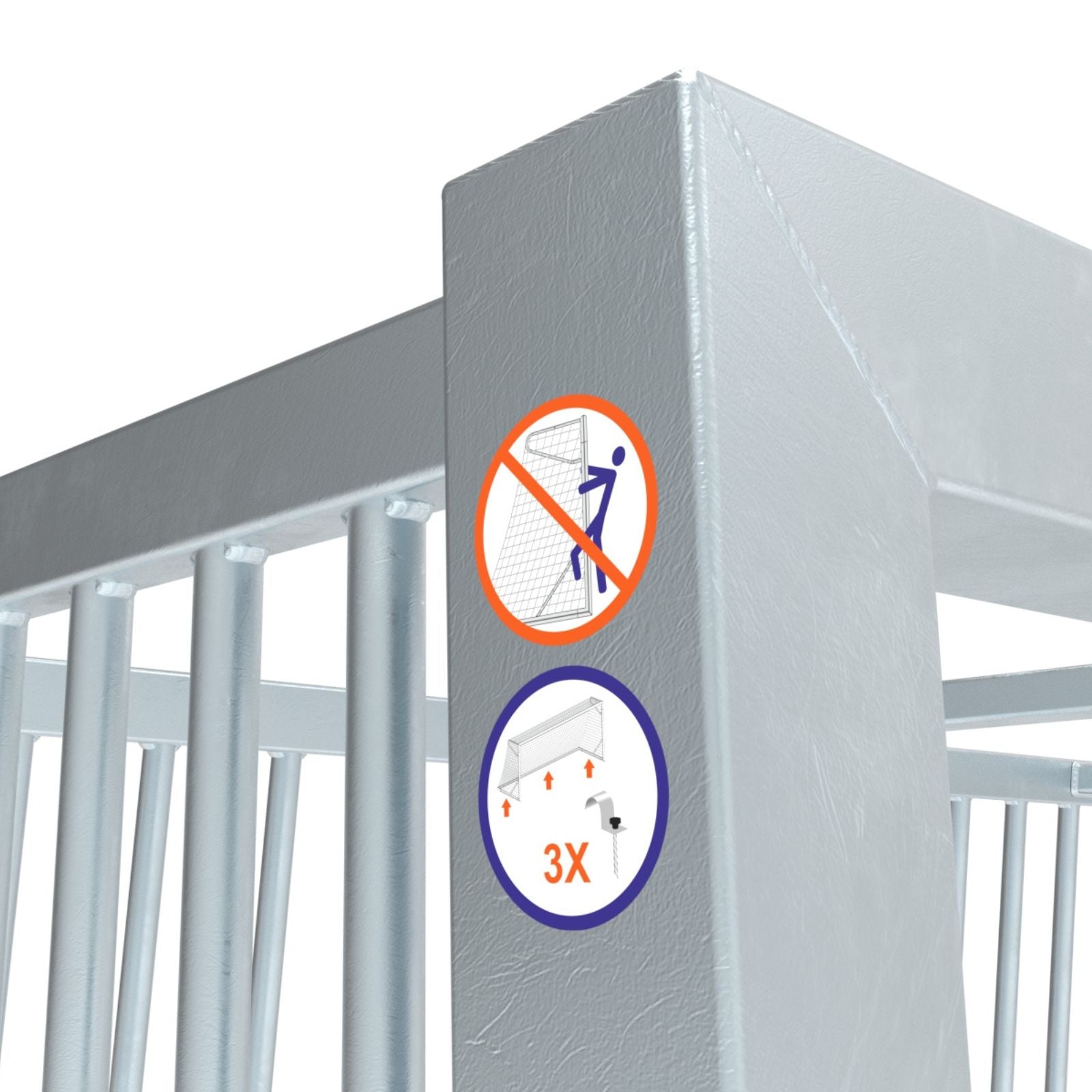 Middelgroot anti-vandalisme stalen voetbaldoel - Alusport AS220 - 2.2 x 1.75 m