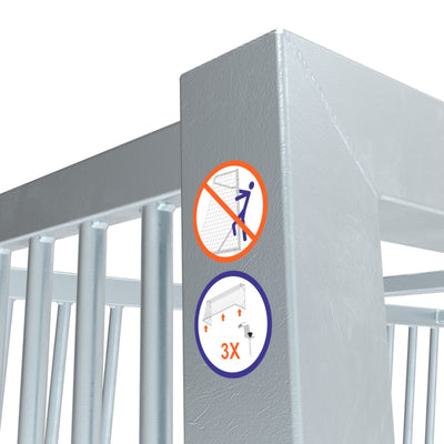 Middelgroot anti-vandalisme stalen voetbaldoel - Alusport AS220 - 2.2 x 1.75 m