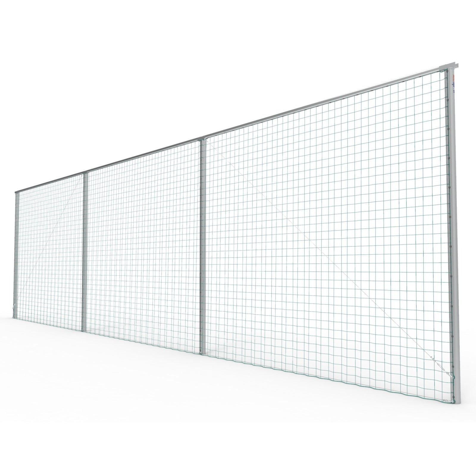Professionele aluminium ballenvanger voor sportveld - Alusport BV001 - 15 x 4 m - incl. net en palen