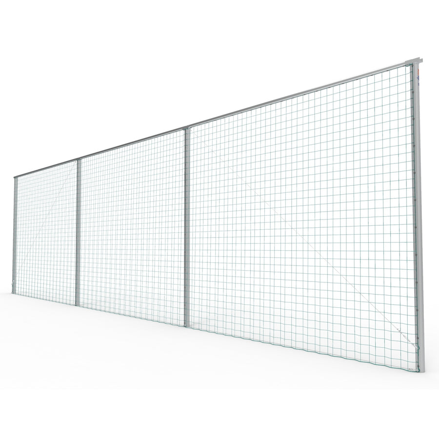 Professionele aluminium ballenvanger voor sportveld - Alusport BV001 - 15 x 4 m - incl. net en palen