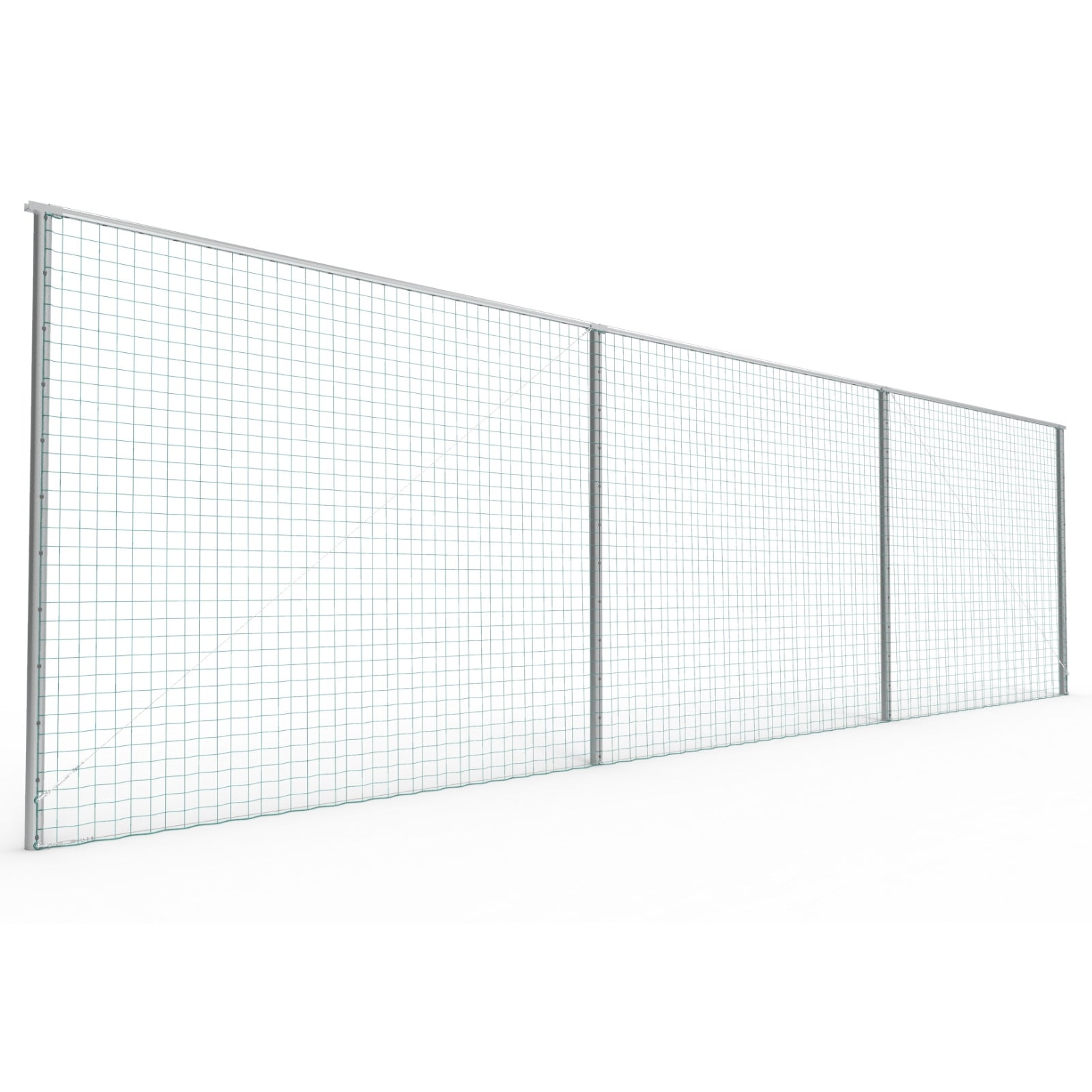 Professionele aluminium ballenvanger voor sportveld - Alusport BV001 - 15 x 4 m - incl. net en palen