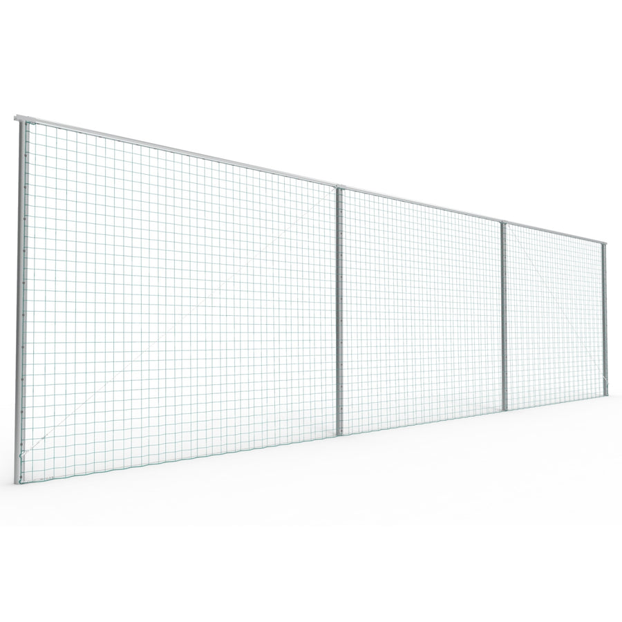 Professionele aluminium ballenvanger voor sportveld - Alusport BV001 - 15 x 4 m - incl. net en palen