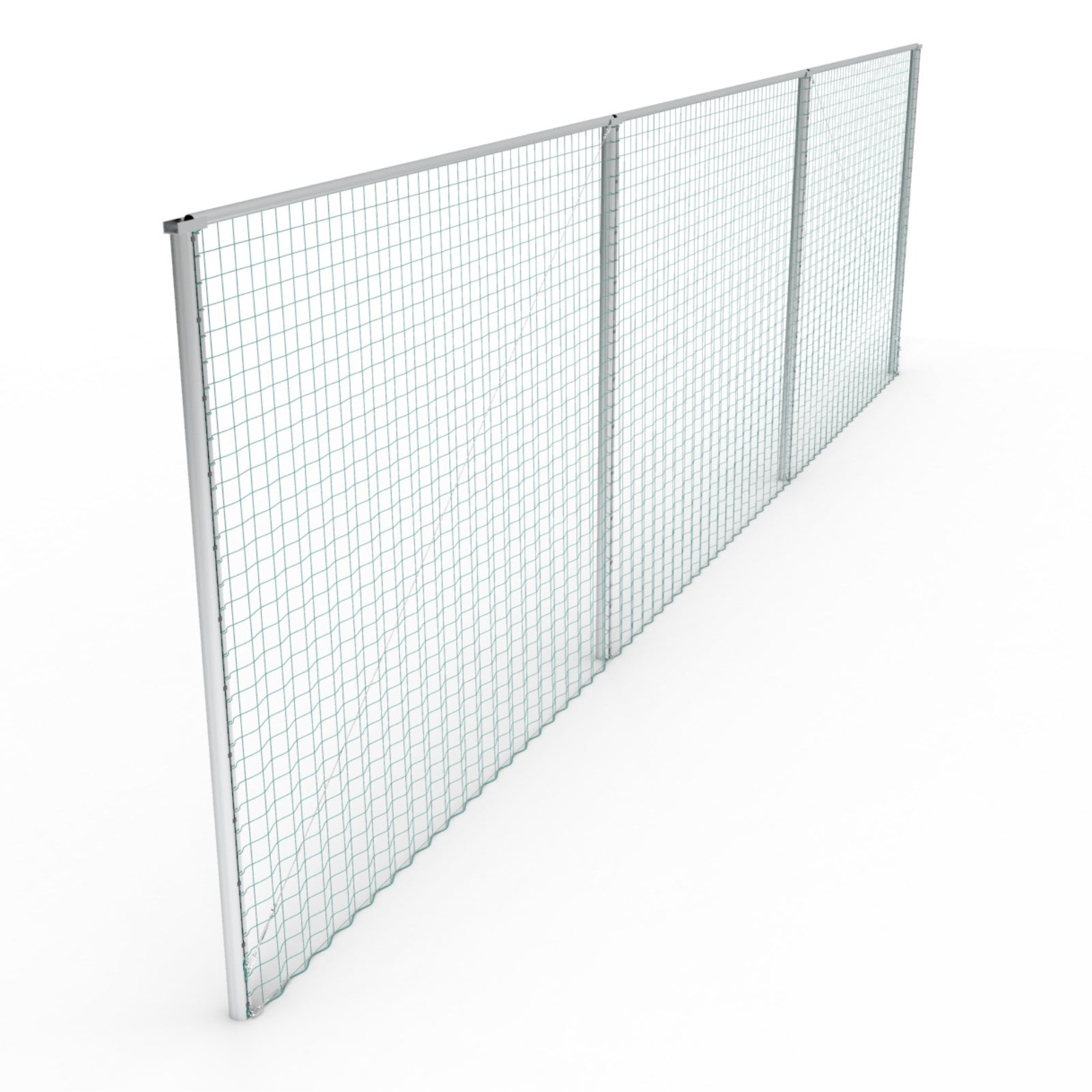Professionele aluminium ballenvanger voor sportveld - Alusport BV001 - 15 x 4 m - incl. net en palen