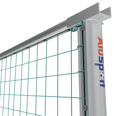 Professionele aluminium ballenvanger voor sportveld - Alusport BV001 - 15 x 4 m - incl. net en palen
