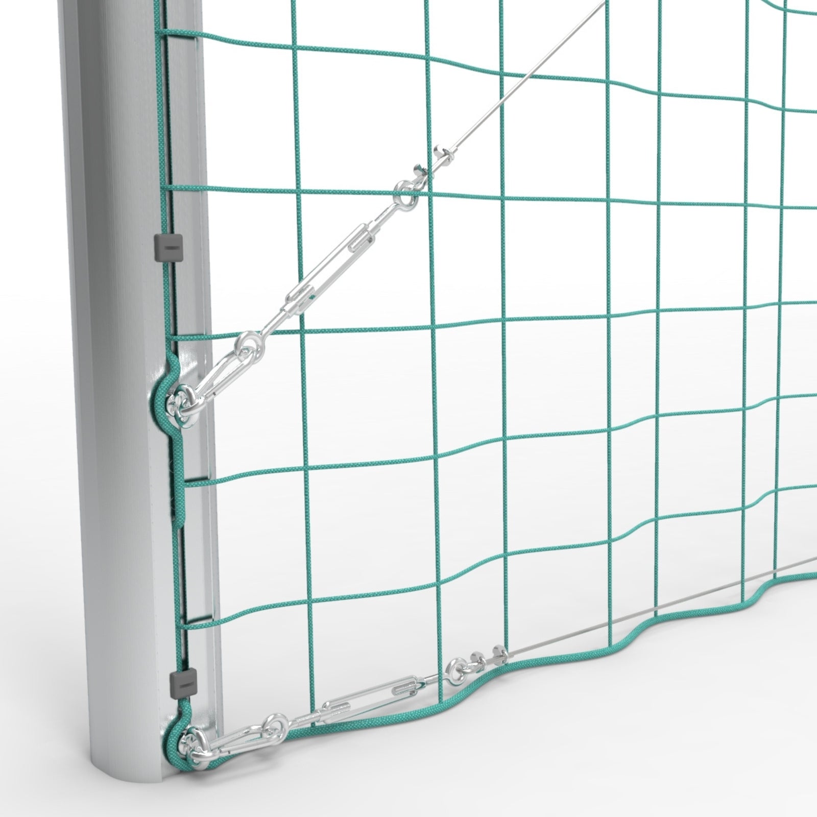 Professionele aluminium ballenvanger voor sportveld - Alusport BV001 - 15 x 4 m - incl. net en palen