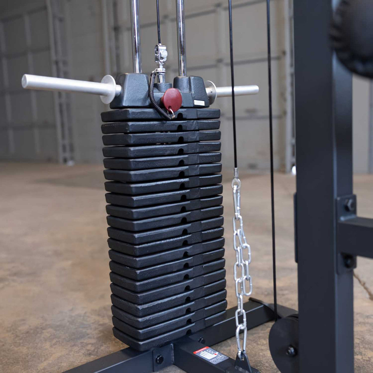 Lat Pulldown & Low Row Machine - Body-Solid GLM85B - plate loaded