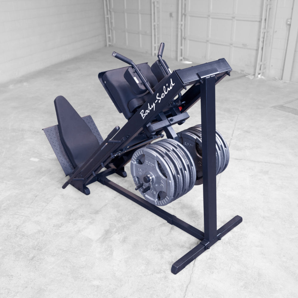 Leg Press / Hack Squat - Body-Solid GLPH1100-25SB Zwart - Plate Loaded - Met adapters voor 25 mm schijven