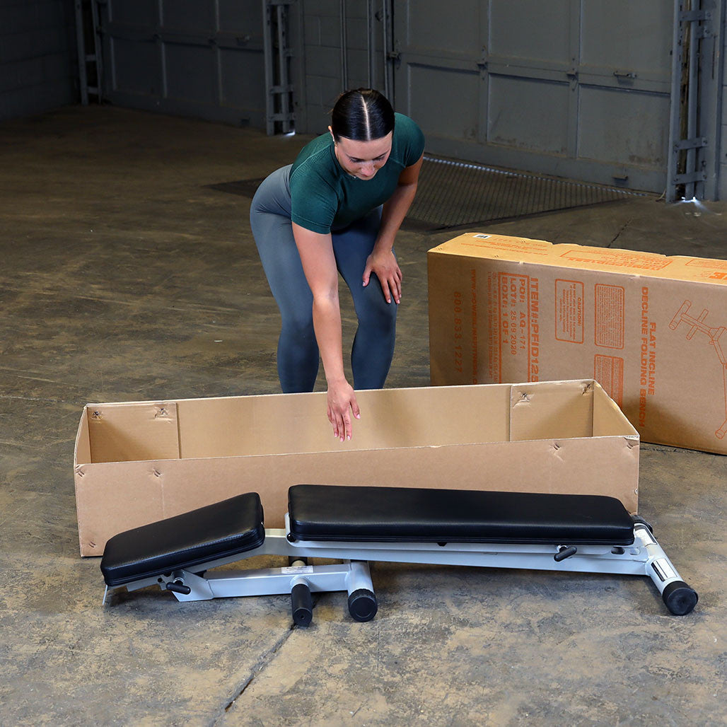 Body-Solid Powerline PFID125X - Verstelbare & volledig inklapbare halterbank - Incline / flat / decline