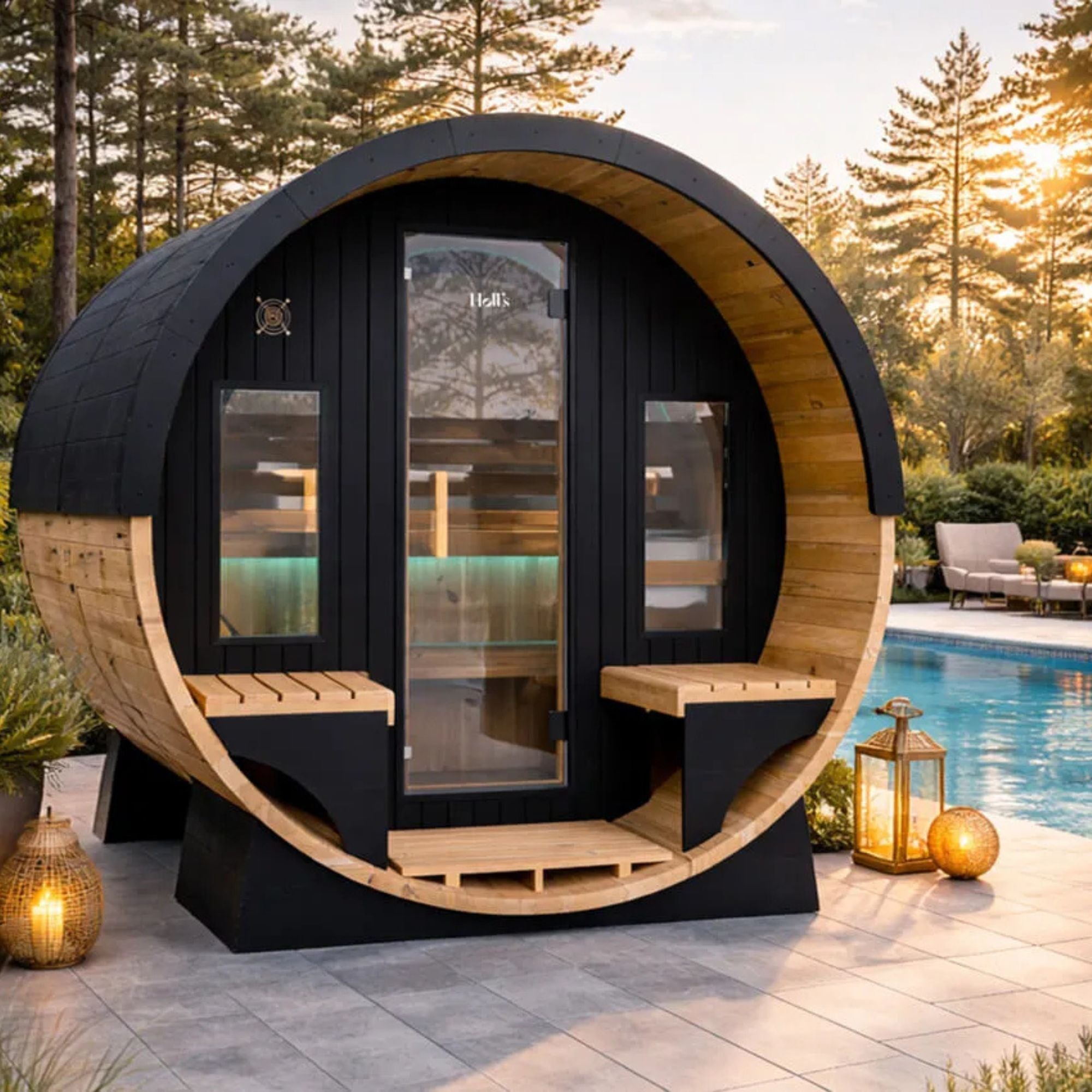 Buiten barrel sauna voor 5/6 personen - Holl's Orphee 240