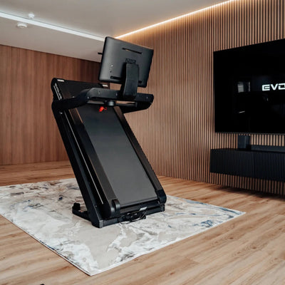 Evolve Fitness HT-300-TFT Laufband mit 23,8-Zoll-Touchscreen-Entertainment-Konsole – vollständig klappbar
