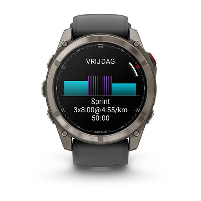Garmin Fenix 8 Pro Sapphire - 51 mm / AMOLED - Titanium met graphite/zwarte siliconen band - Premium multisport horloge