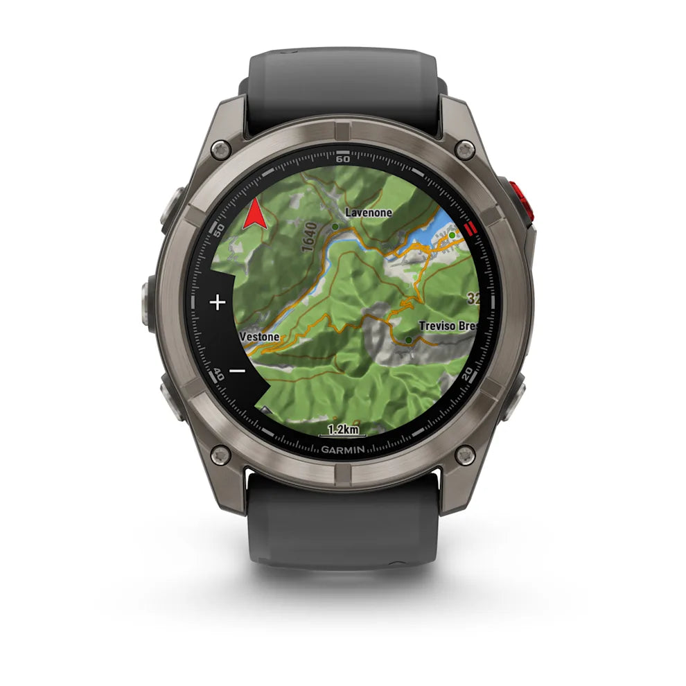 Garmin Fenix 8 Pro Sapphire - 51 mm / AMOLED - Titanium met graphite/zwarte siliconen band - Premium multisport horloge