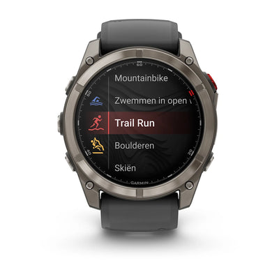Garmin Fenix 8 Pro Sapphire - 51 mm / AMOLED - Titanium met graphite/zwarte siliconen band - Premium multisport horloge