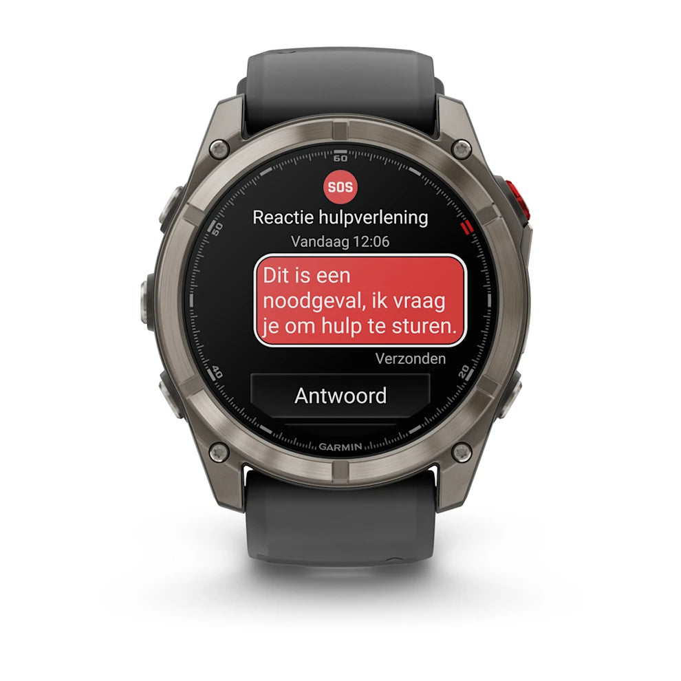 Garmin Fenix 8 Pro Sapphire - 51 mm / AMOLED - Titanium met graphite/zwarte siliconen band - Premium multisport horloge