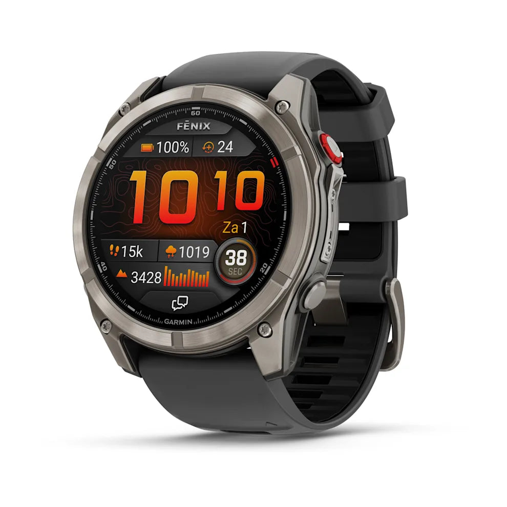 Garmin Fenix 8 Pro Sapphire - 51 mm / AMOLED - Titanium met graphite/zwarte siliconen band - Premium multisport horloge