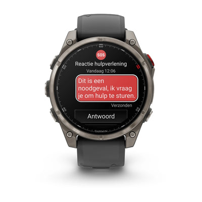 Garmin Fenix 8 Pro Sapphire - 47 mm / AMOLED - Titanium met graphite/zwarte siliconen band - Premium multisport horloge