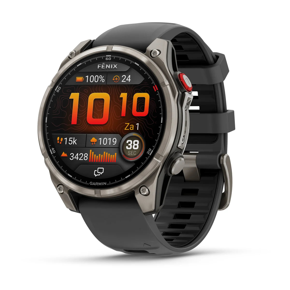 Garmin Fenix 8 Pro Sapphire - 47 mm / AMOLED - Titanium met graphite/zwarte siliconen band - Premium multisport horloge