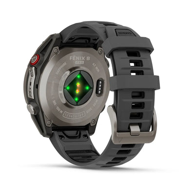Garmin Fenix 8 Pro Sapphire - 47 mm / AMOLED - Titanium met graphite/zwarte siliconen band - Premium multisport horloge