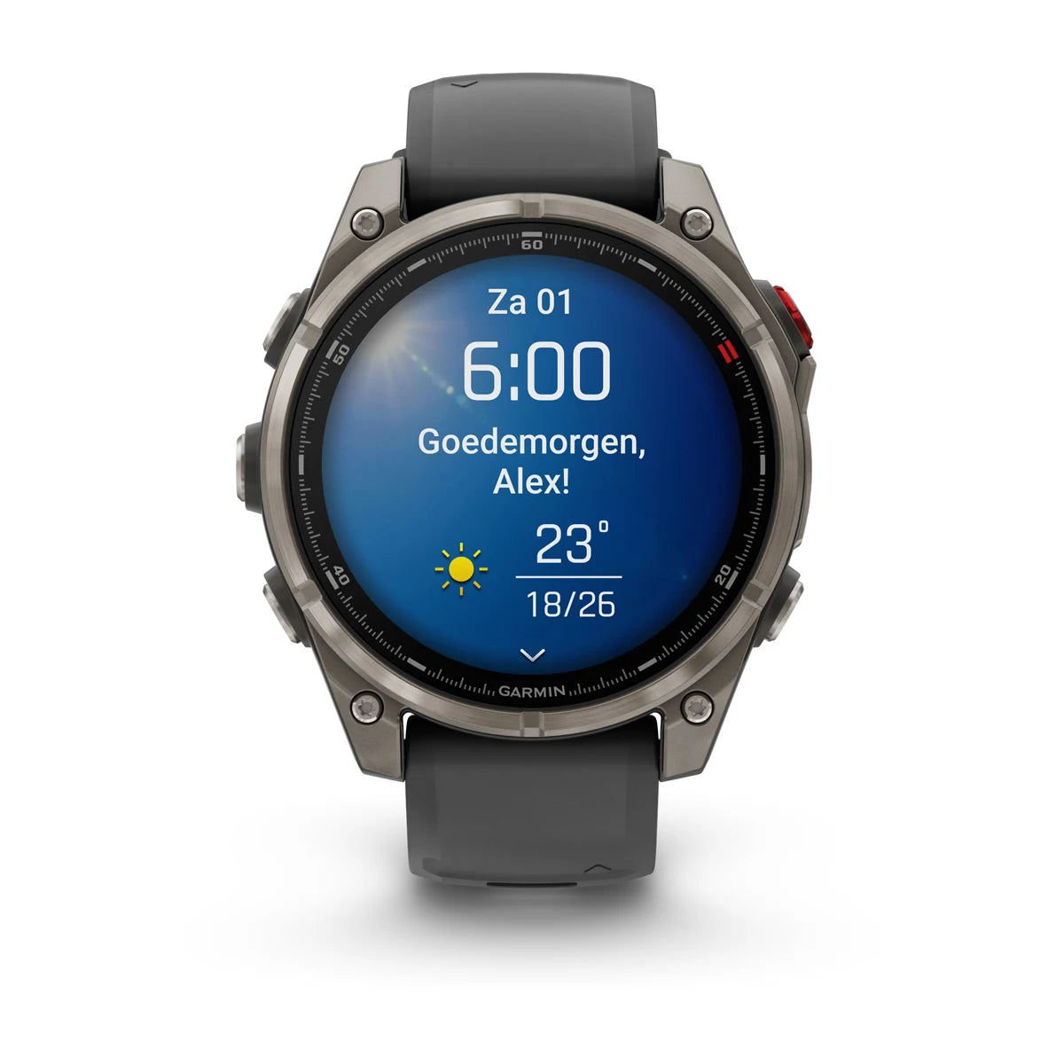 Garmin Fenix 8 Pro Sapphire - 47 mm / AMOLED - Titanium met graphite/zwarte siliconen band - Premium multisport horloge