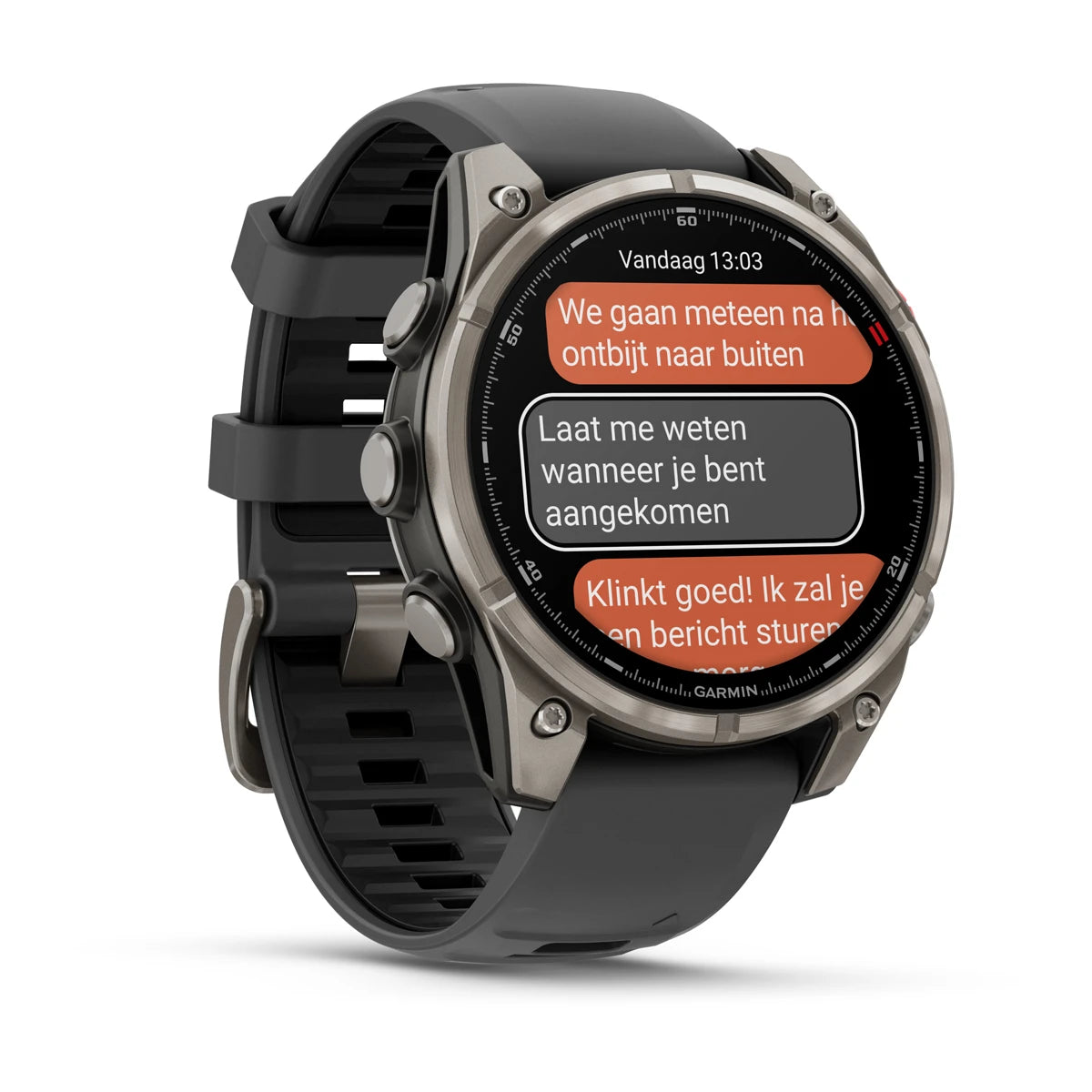 Garmin Fenix 8 Pro Sapphire - 47 mm / AMOLED - Titanium met graphite/zwarte siliconen band - Premium multisport horloge