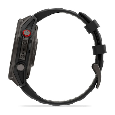 Garmin Fenix 8 Pro Sapphire - 47 mm / AMOLED - Carbon grey DLC-titanium met zwarte/pebble grey siliconen band - Premium multisport horloge
