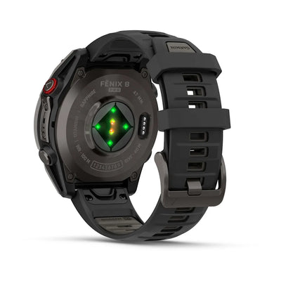 Garmin Fenix 8 Pro Sapphire - 47 mm / AMOLED - Carbon grey DLC-titanium met zwarte/pebble grey siliconen band - Premium multisport horloge