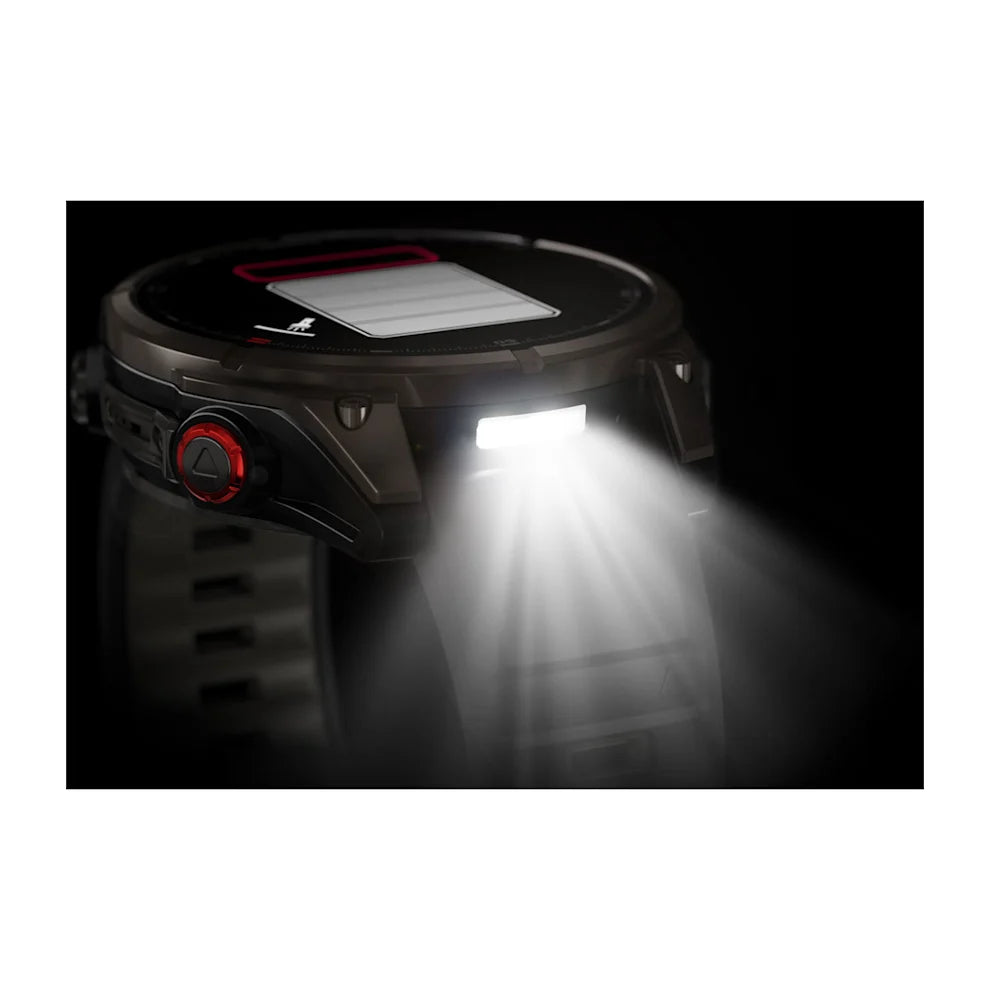 Garmin Fenix 8 Pro Sapphire - 47 mm / AMOLED - Carbon grey DLC-titanium met zwarte/pebble grey siliconen band - Premium multisport horloge