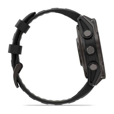 Garmin Fenix 8 Pro Sapphire - 47 mm / AMOLED - Carbon grey DLC-titanium met zwarte/pebble grey siliconen band - Premium multisport horloge