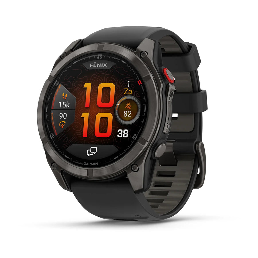 Garmin Fenix 8 Pro Sapphire - 51 mm / AMOLED - Carbon grey DLC-titanium met zwarte/pebble grey siliconen band - Premium multisport horloge